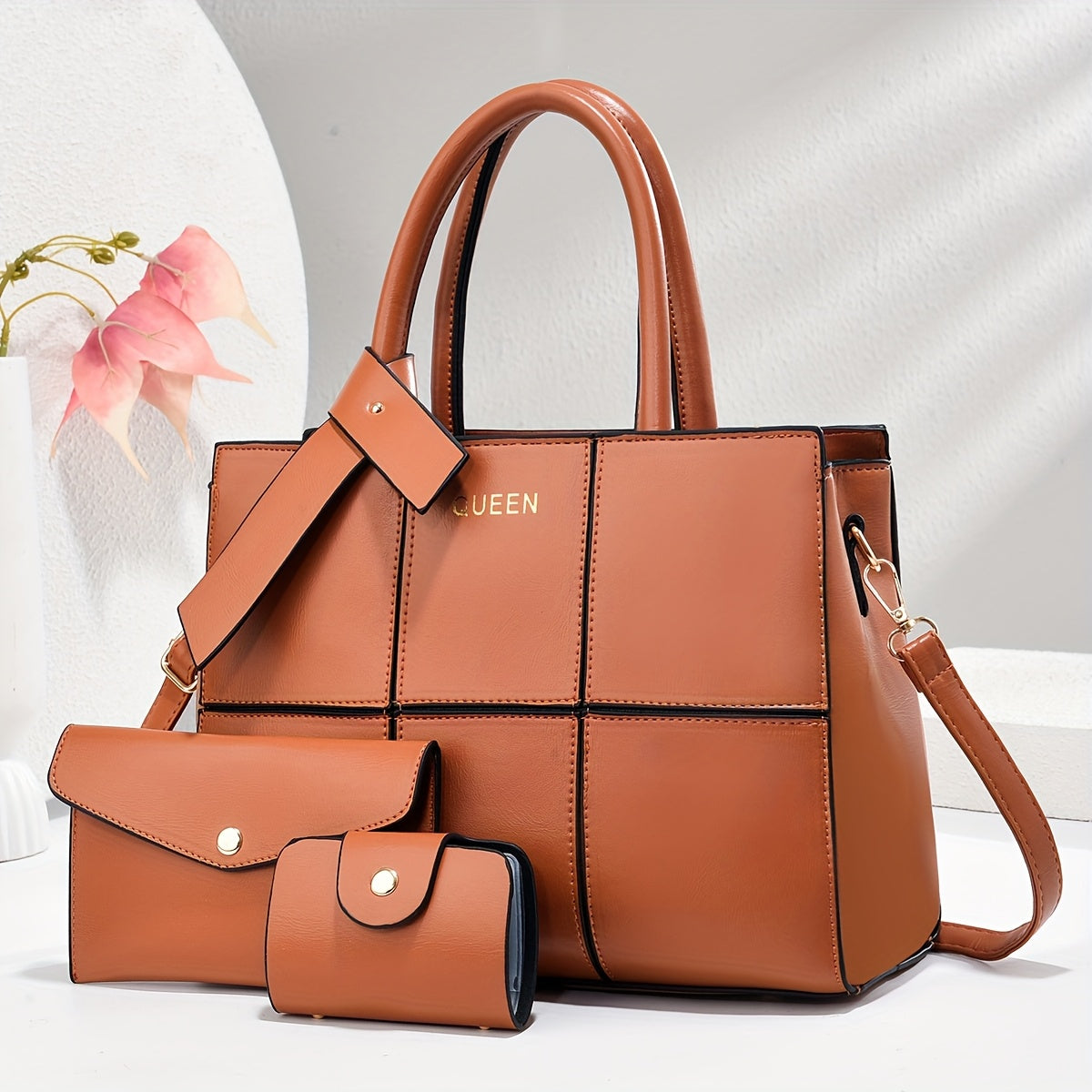 Riley - Conjunto de 3 bolsos de cuero elegantes
