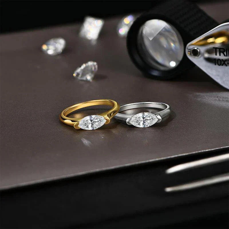 Anillo fino Hailey Playa | Oro blanco