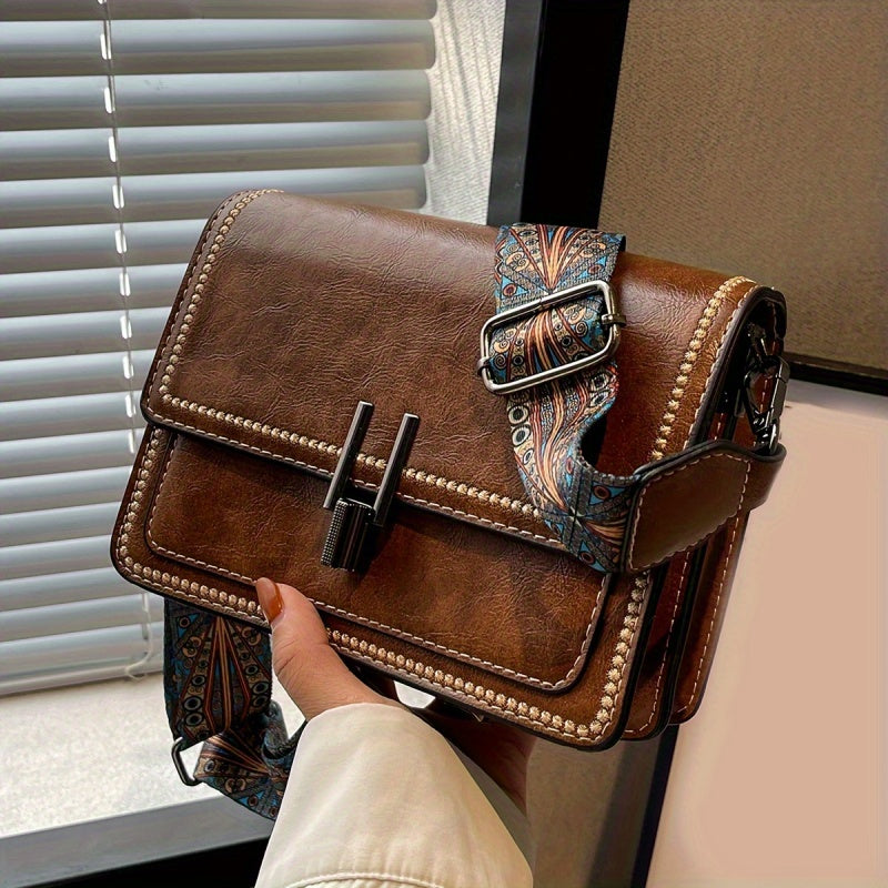 Layla - Elegante bolso bandolera de piel estilo retro