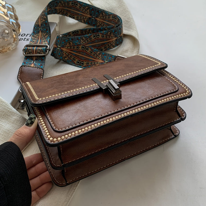 Layla - Elegante bolso bandolera de piel estilo retro