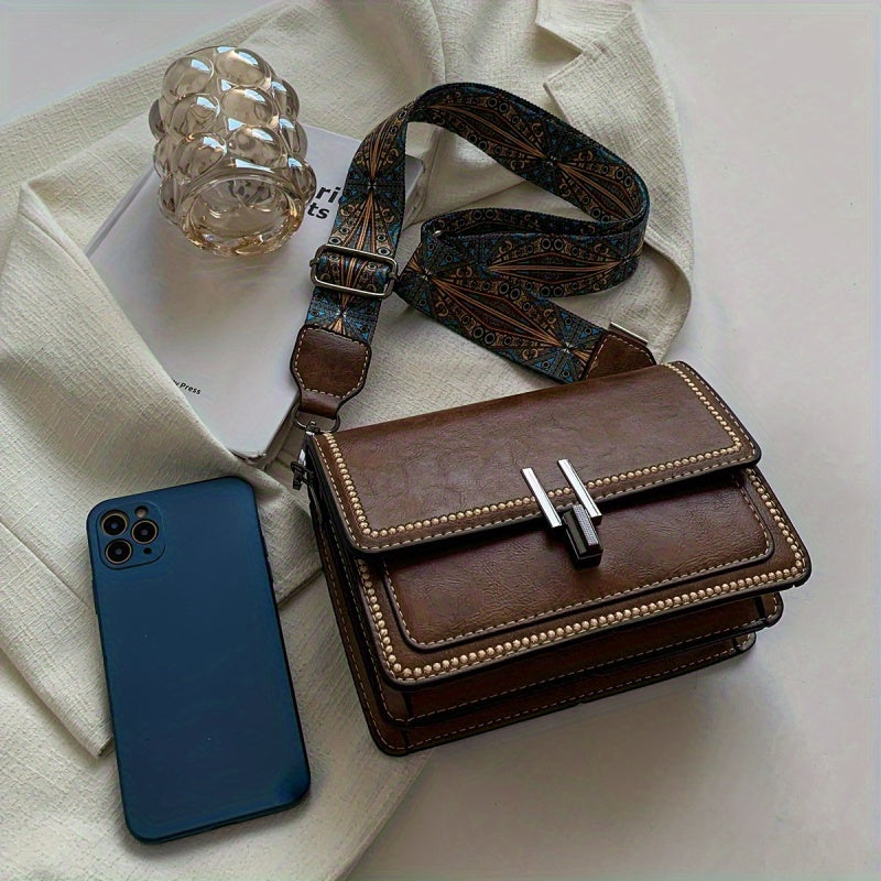 Layla - Elegante bolso bandolera de piel estilo retro