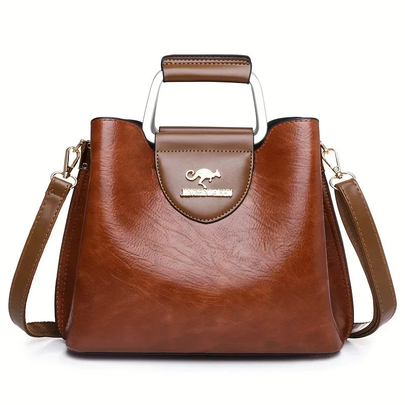 Isabella - Elegante bolso de cuero tipo cubo