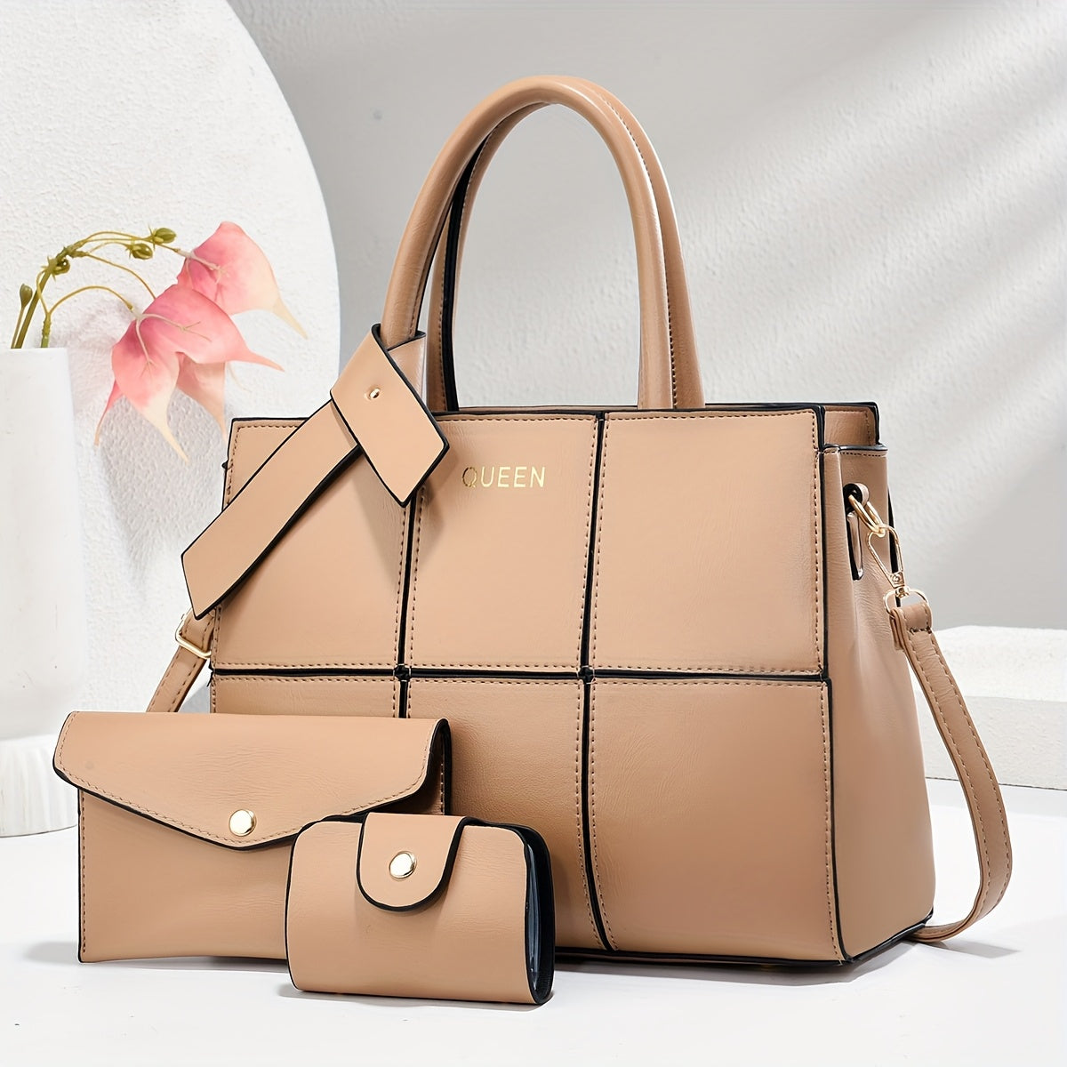 Riley - Conjunto de 3 bolsos de cuero elegantes