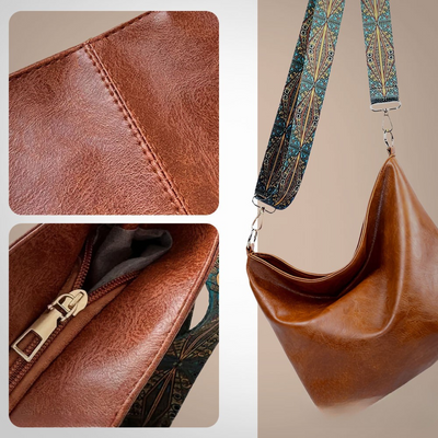 Linda - Bolso de hombro de cuero con encanto vintage