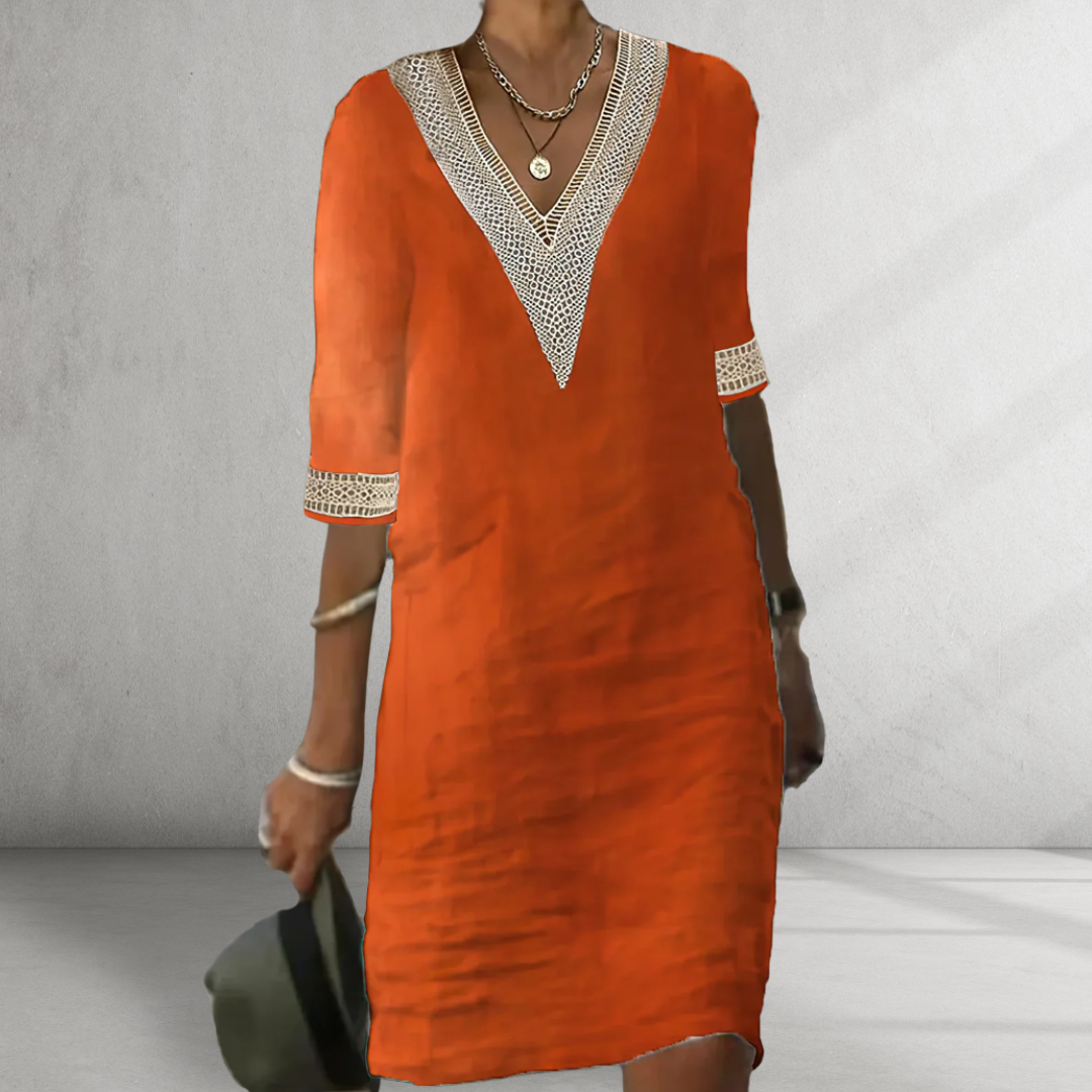 Vestido de verano de lino y algodón Diana™