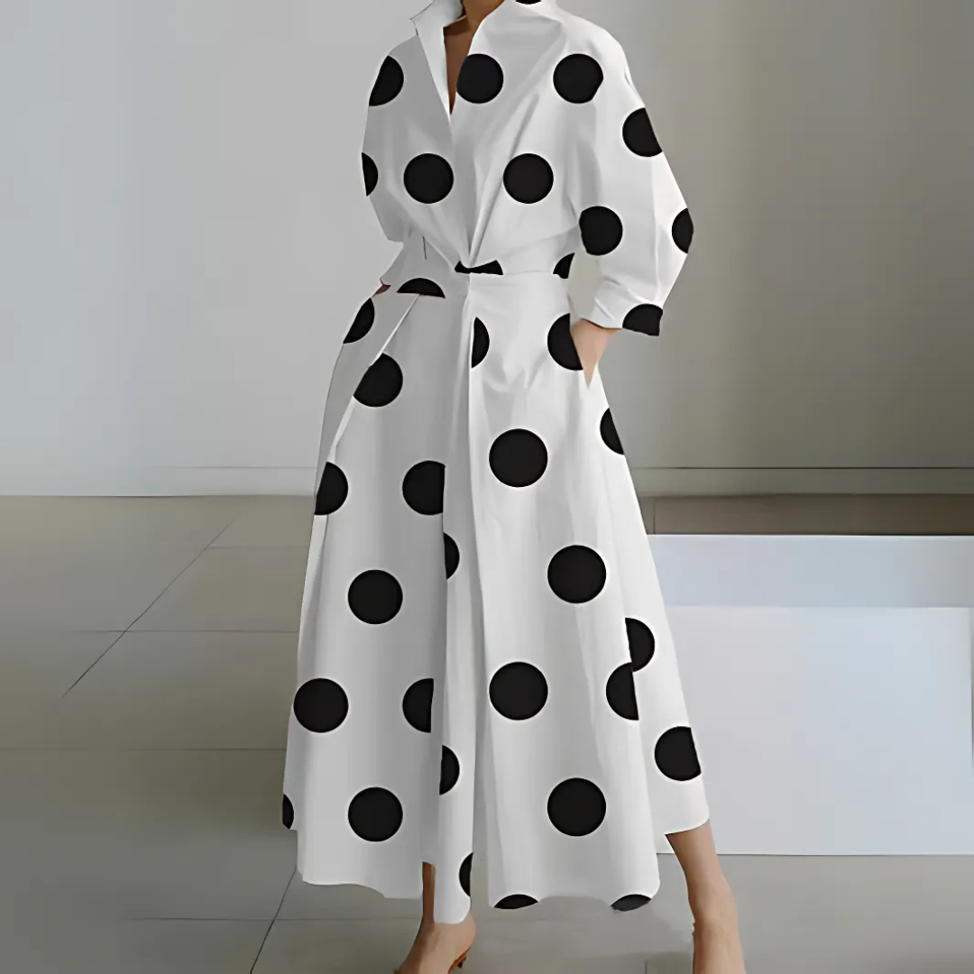 Vestido largo cruzado con solapa Faith™ 