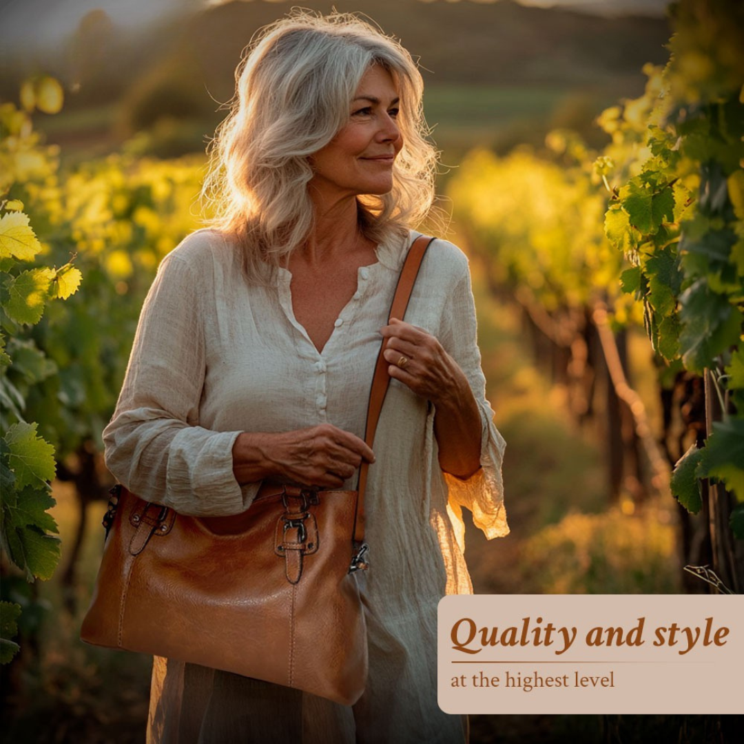 Louise - Bolso de hombro de piel con un elegante toque de elegancia