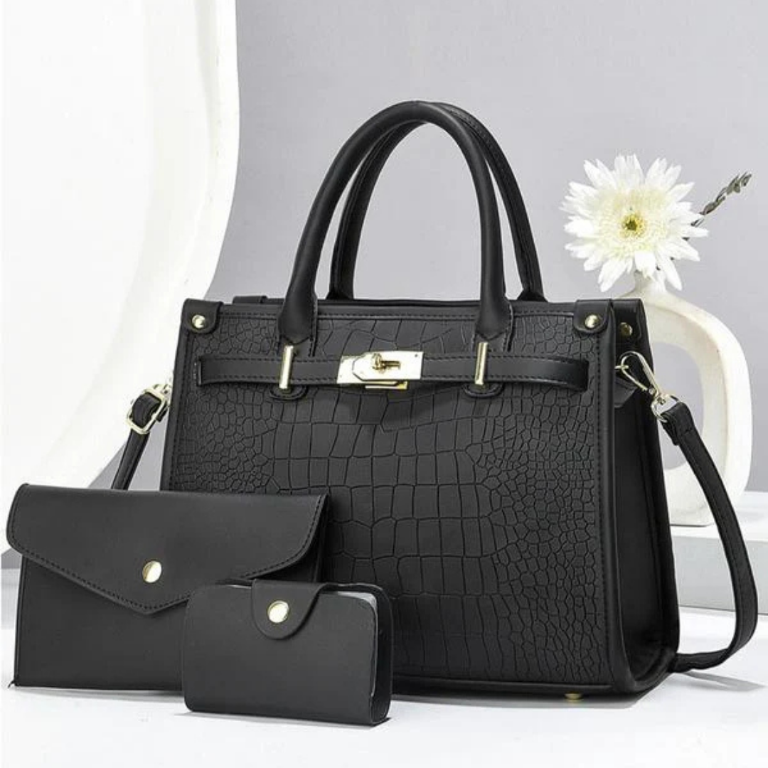 Scarlett - Conjunto de 3 bolsos de cuero Premium Allure