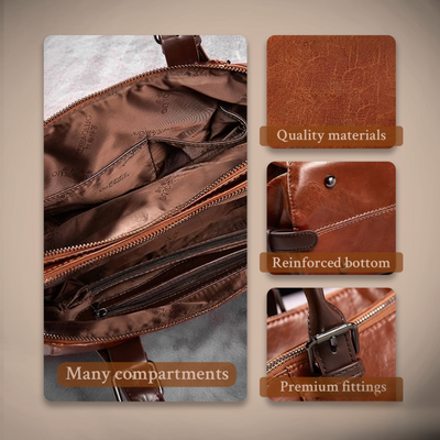 Katherine - Bolso de mano de cuero de lujo