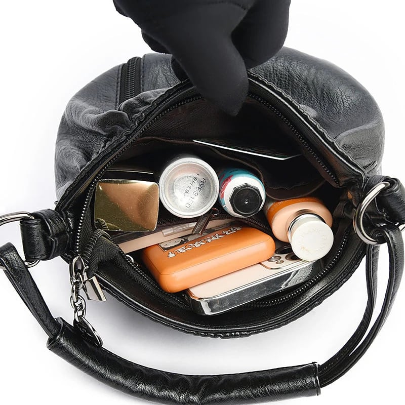 Louise - Bolso de hombro de piel con encanto vintage 