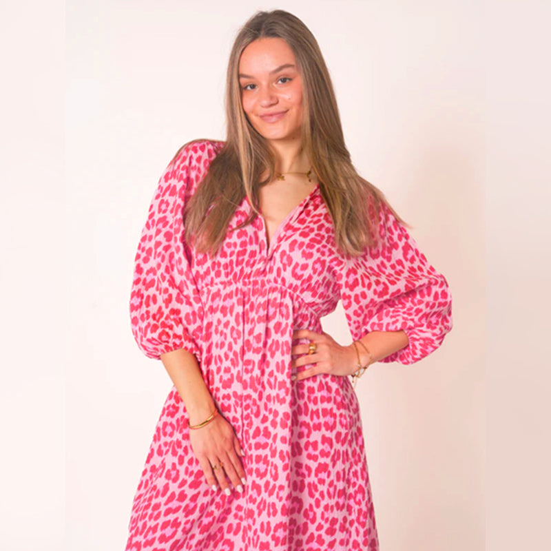 Vestido largo con cuello en V Zahra™