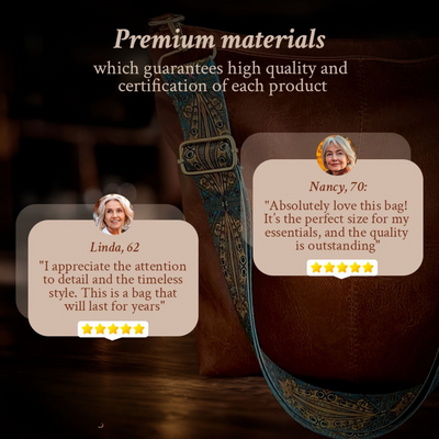 Linda - Bolso de hombro de cuero con encanto vintage