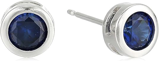 Pendientes con bisel de zafiro