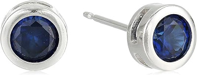Pendientes con bisel de zafiro