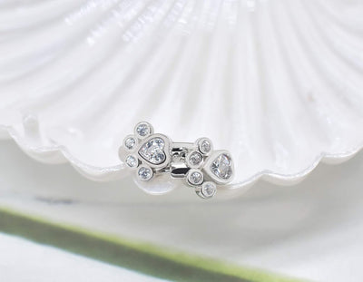 Aros Huggie Paw con circonitas brillantes