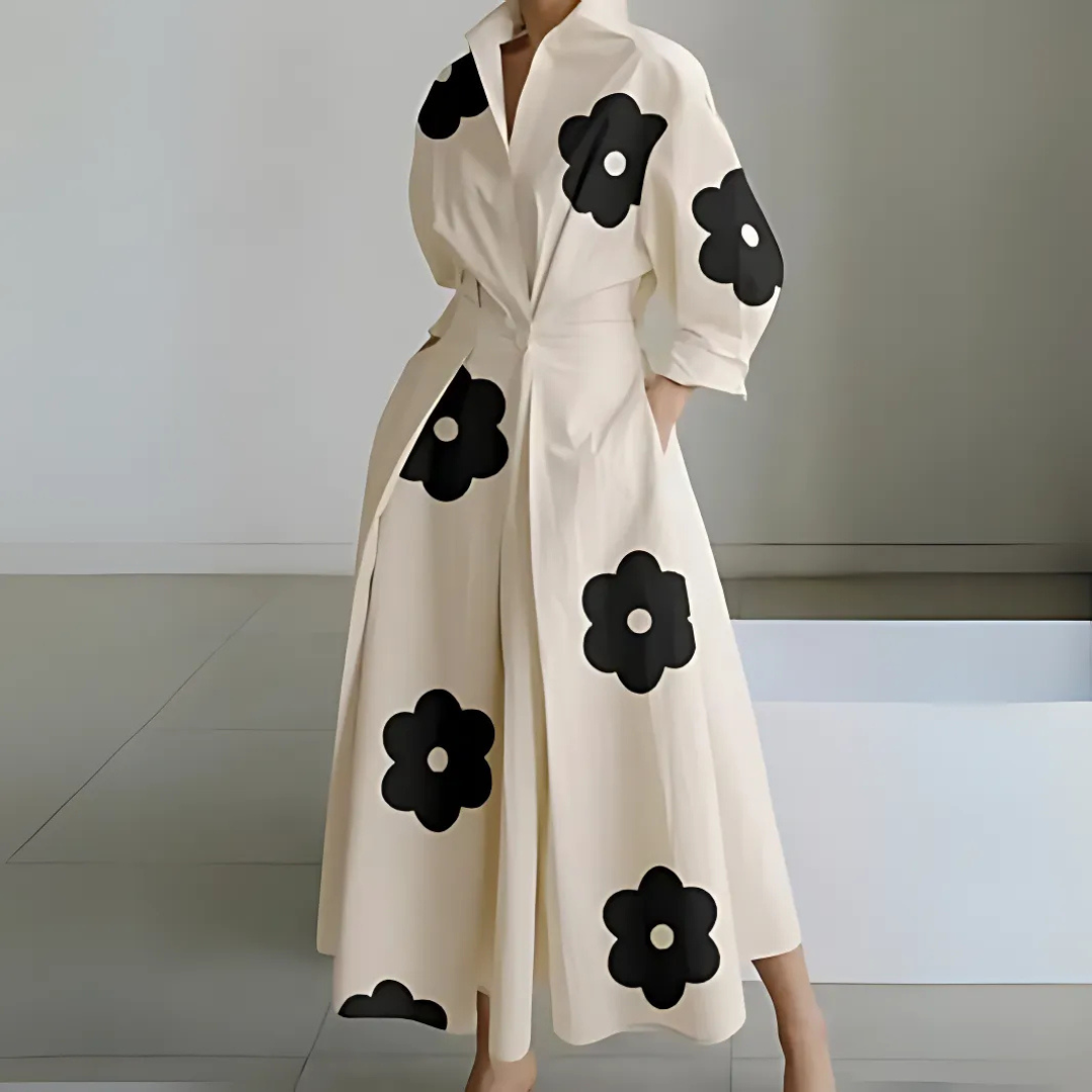 Vestido largo cruzado con solapa Faith™ 