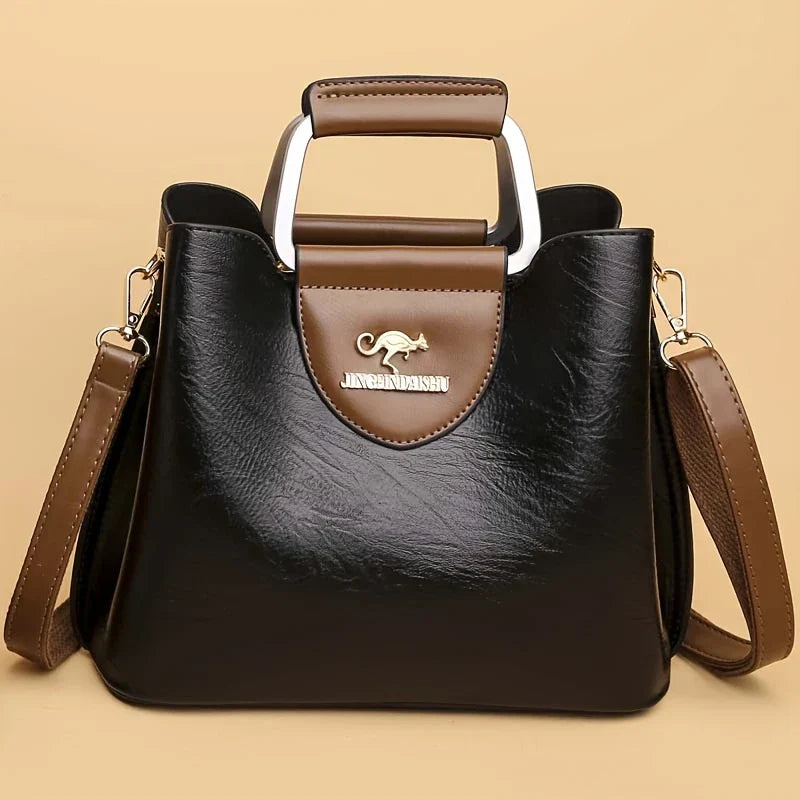 Isabella - Elegante bolso de cuero tipo cubo