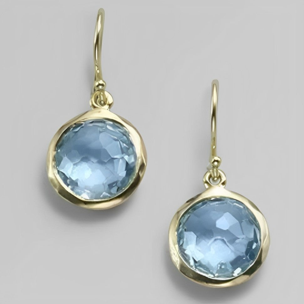 Pendientes vintage de cristal azul 