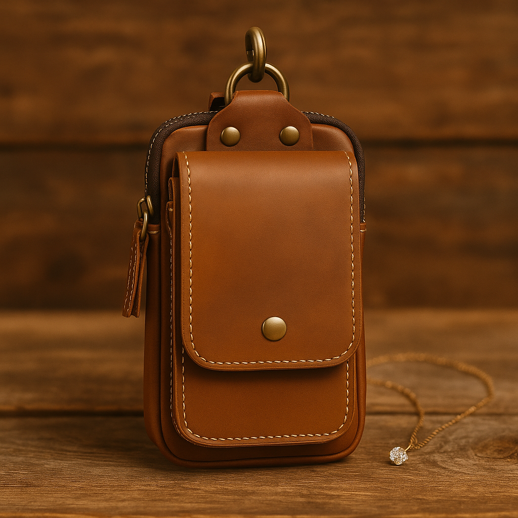 Janet - Riñonera de piel estilo vintage chic