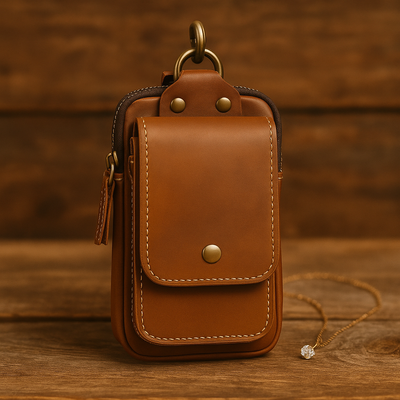 Janet - Riñonera de piel estilo vintage chic