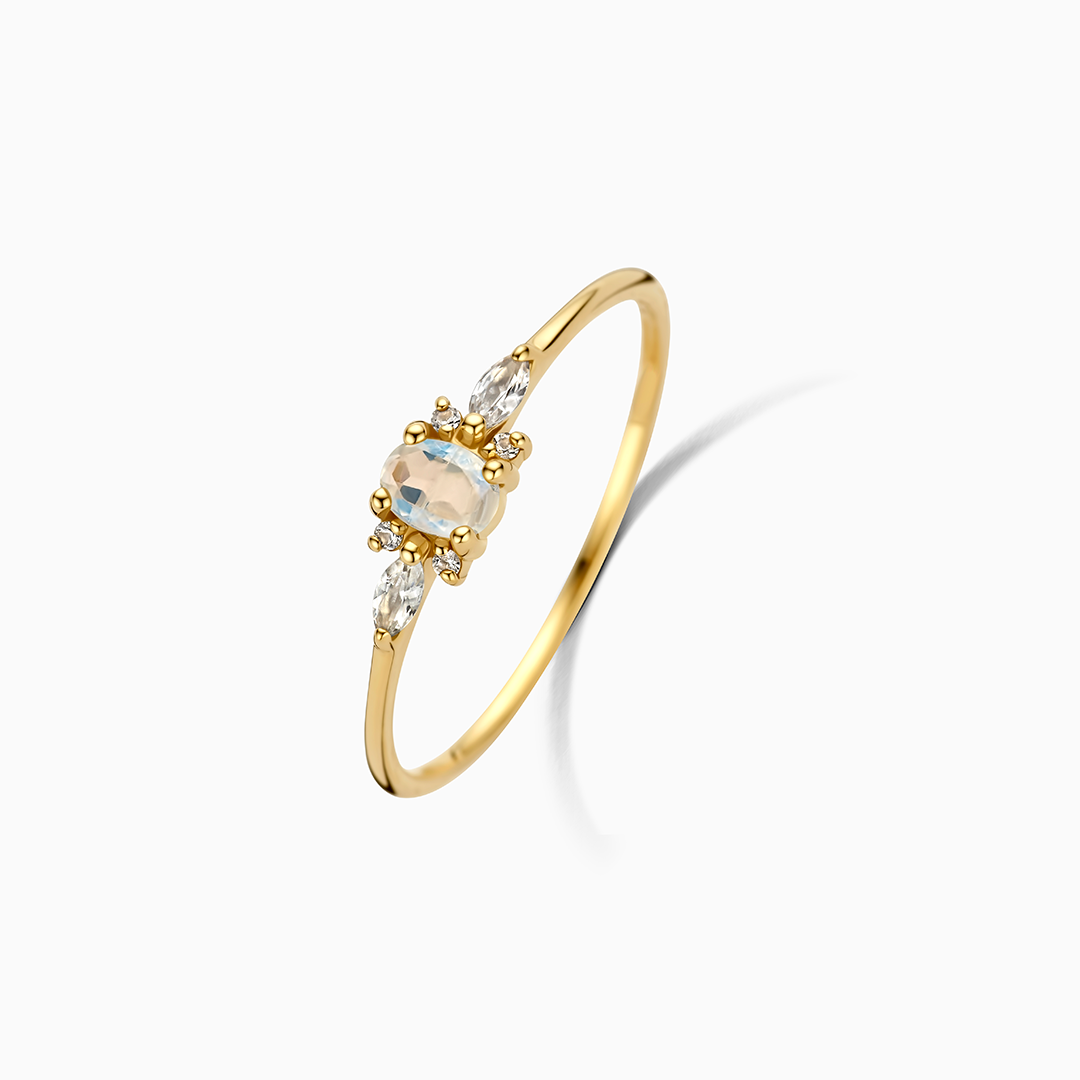 Anillo de piedra lunar Muse | Oro