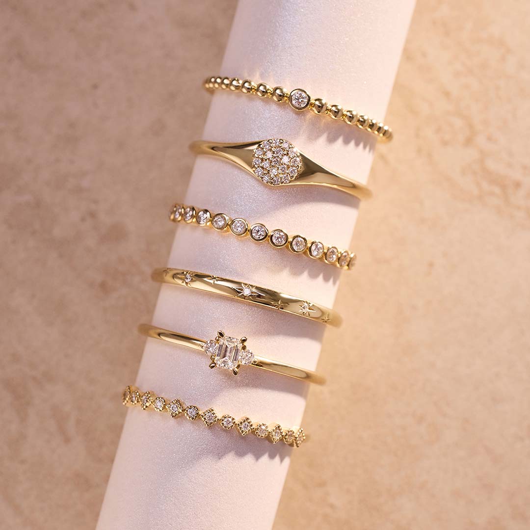 Anillo de burbuja de diamantes | Oro