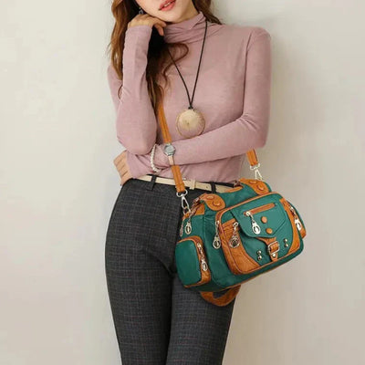 Laura - Bolso bandolera clásico de piel vintage