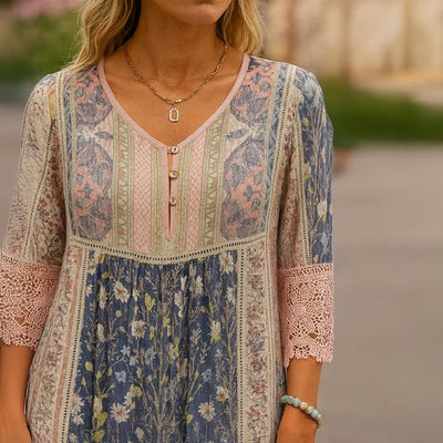 Vestido de encaje estampado vintage Sylvie™ 