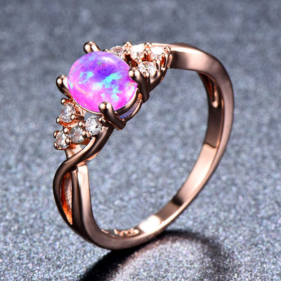 Anillo azul Sylva Moonhart | Oro rosa