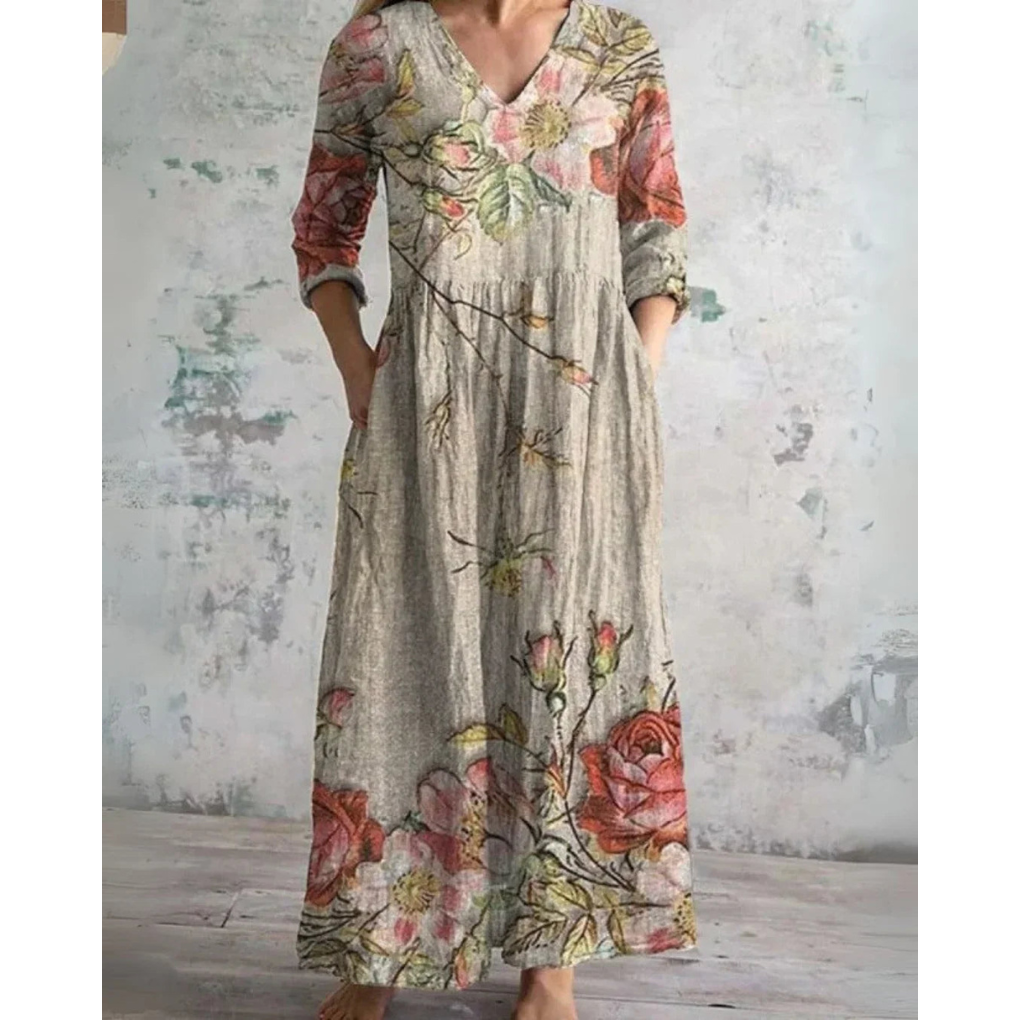 Vestido largo floral vintage Emery™