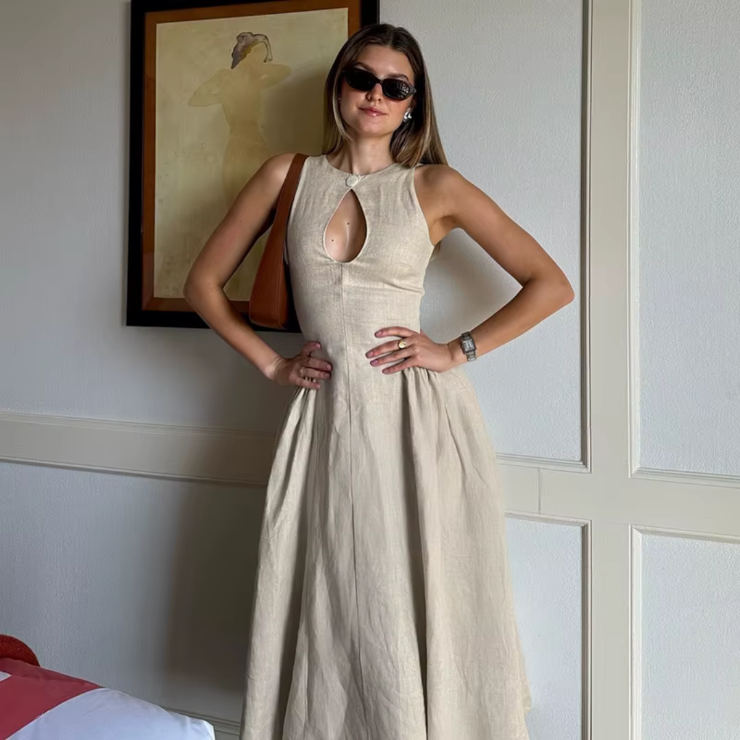 Vestido de lino Giulia™ con 2 prácticos bolsillos 