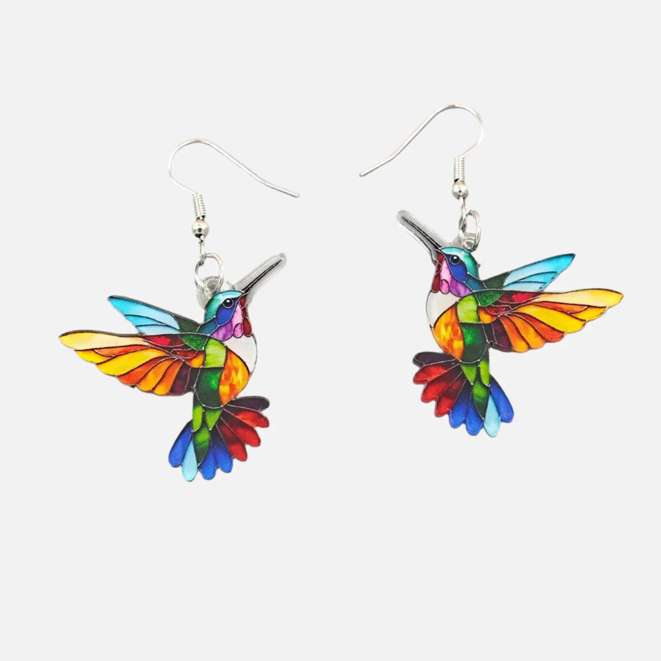Pendientes colgantes de colibrí acrílico