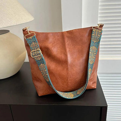 Linda - Bolso de hombro de cuero con encanto vintage