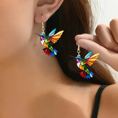 Pendientes colgantes de colibrí acrílico