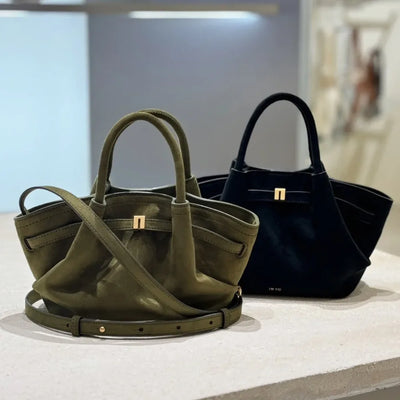 Agnes - Bolso clásico vintage de piel de ante