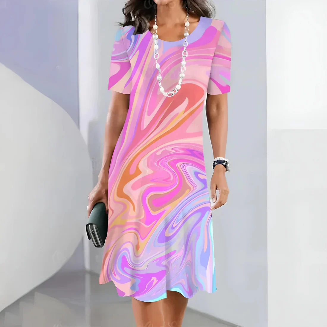 Sheila™ - Vestido elegante con elegantes estampados de colores