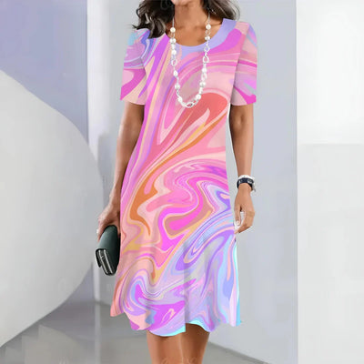 Sheila™ - Vestido elegante con elegantes estampados de colores