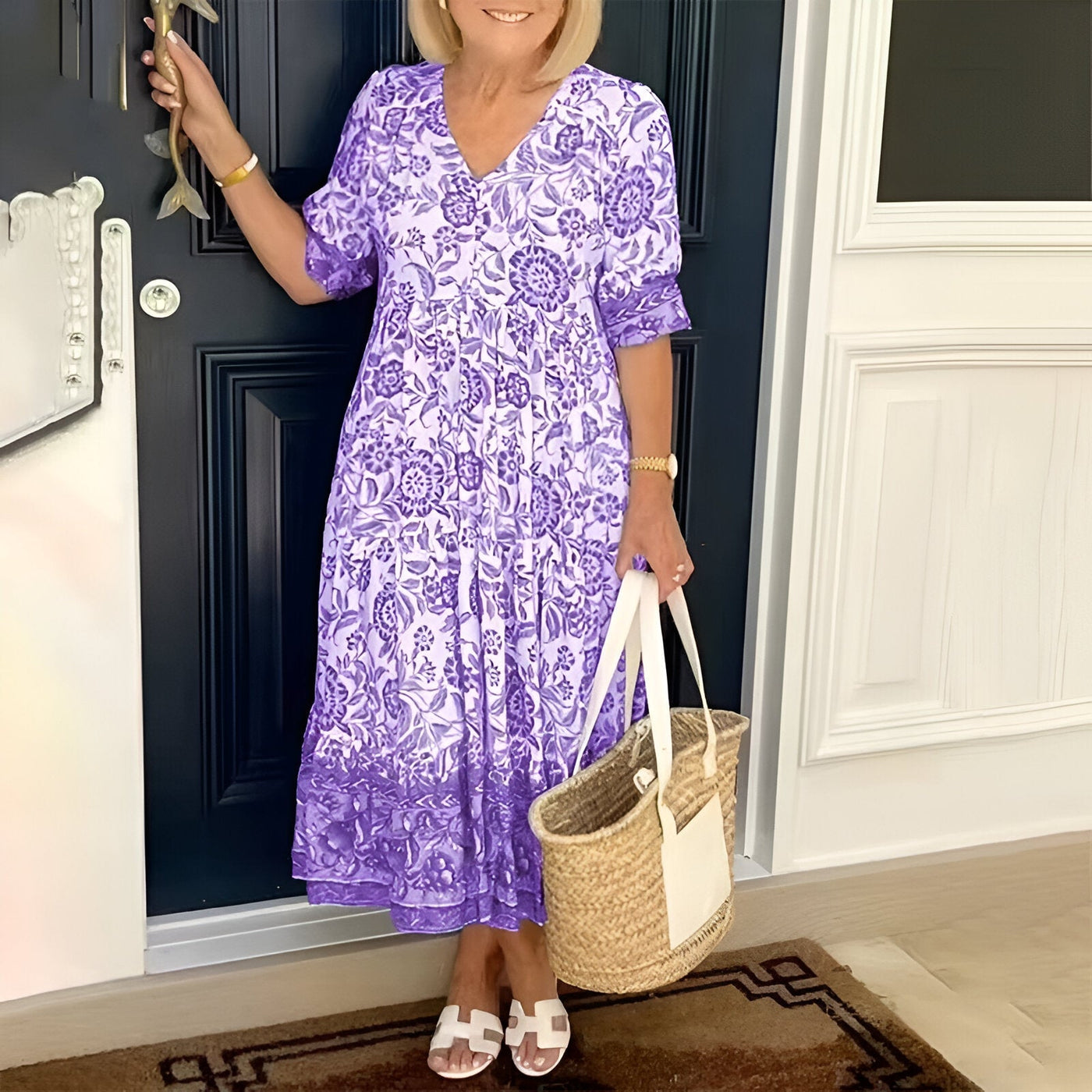 Vestido bohemio con cuello en V Rosetta™