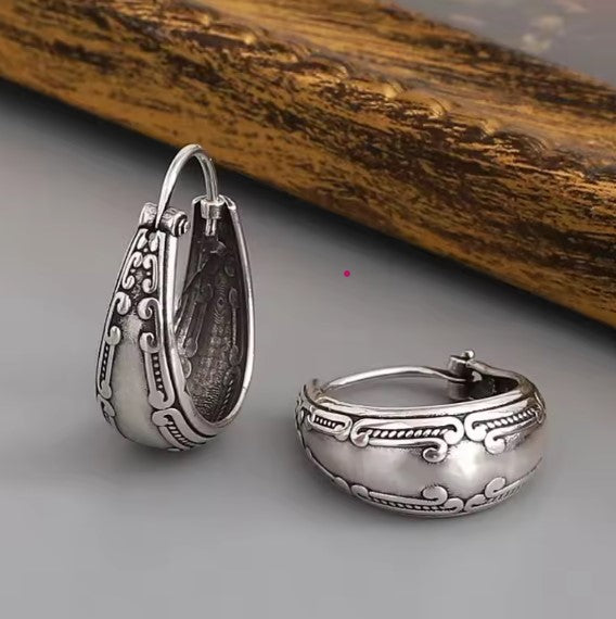 Pendientes de plata con diseño de mandala vintage