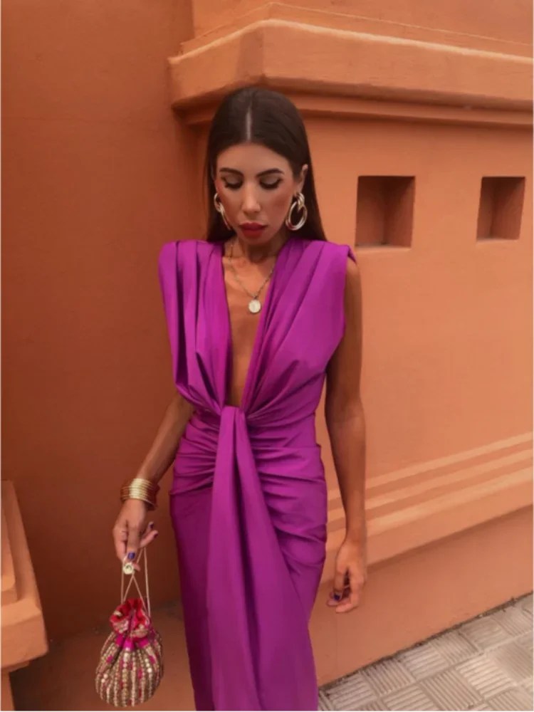 Vestido de fiesta Katida™ con escote en V profundo