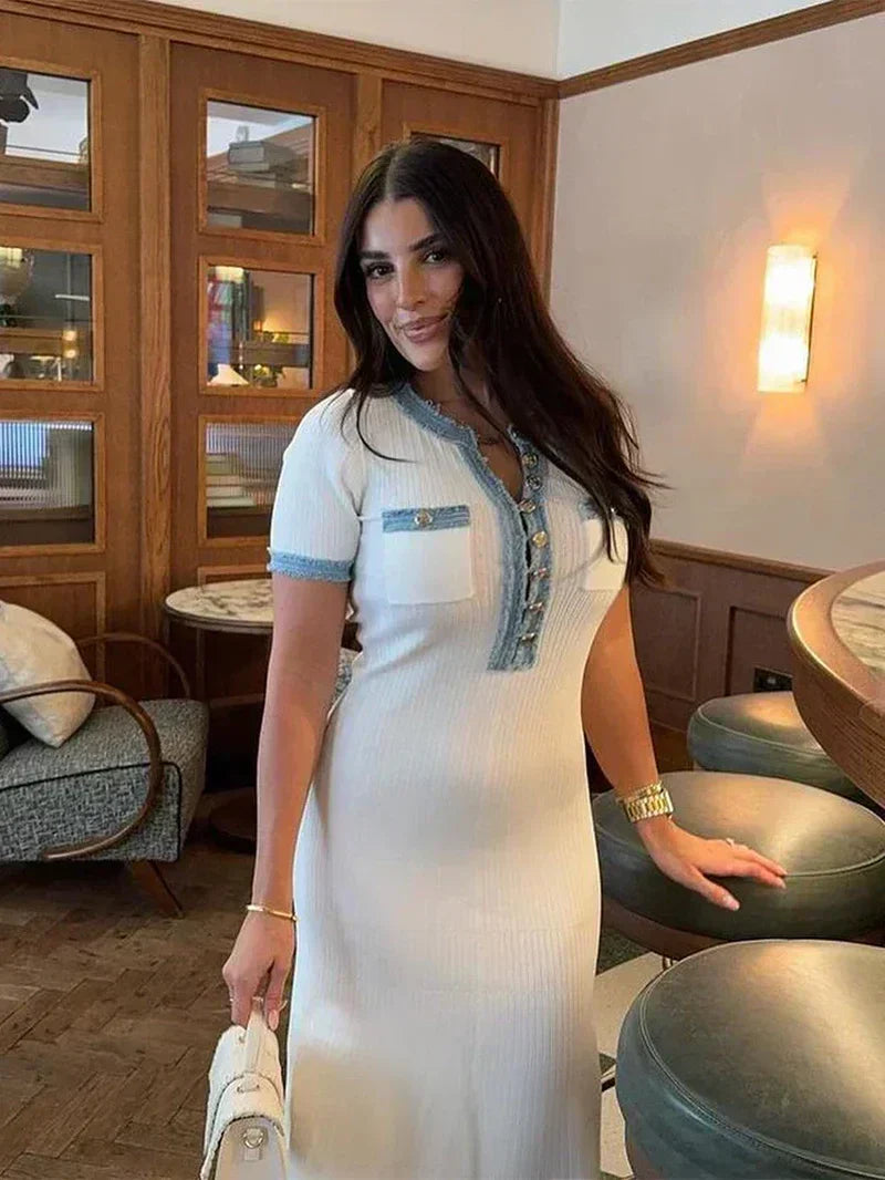 Vestido de punto y mezclilla Ellie™