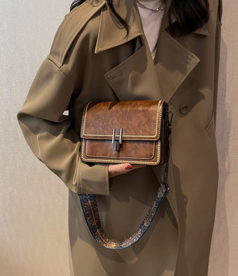 Layla - Elegante bolso bandolera de piel estilo retro