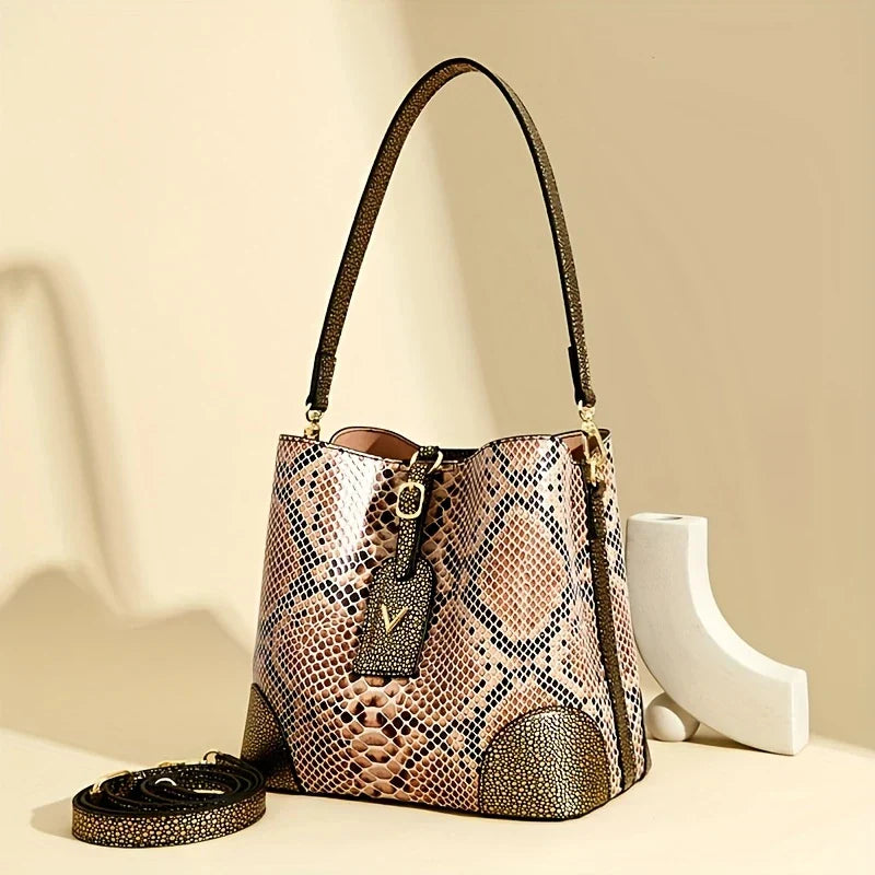 Addison - Elegante bolso de cuero tipo cubo