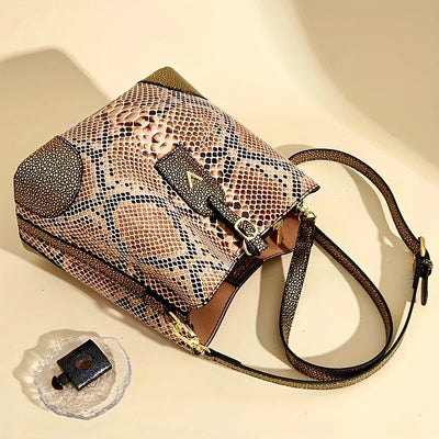 Addison - Elegante bolso de cuero tipo cubo