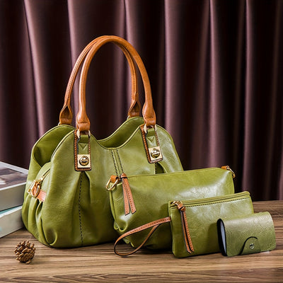 Zoe - Conjunto de 4 bolsos vintage de cuero