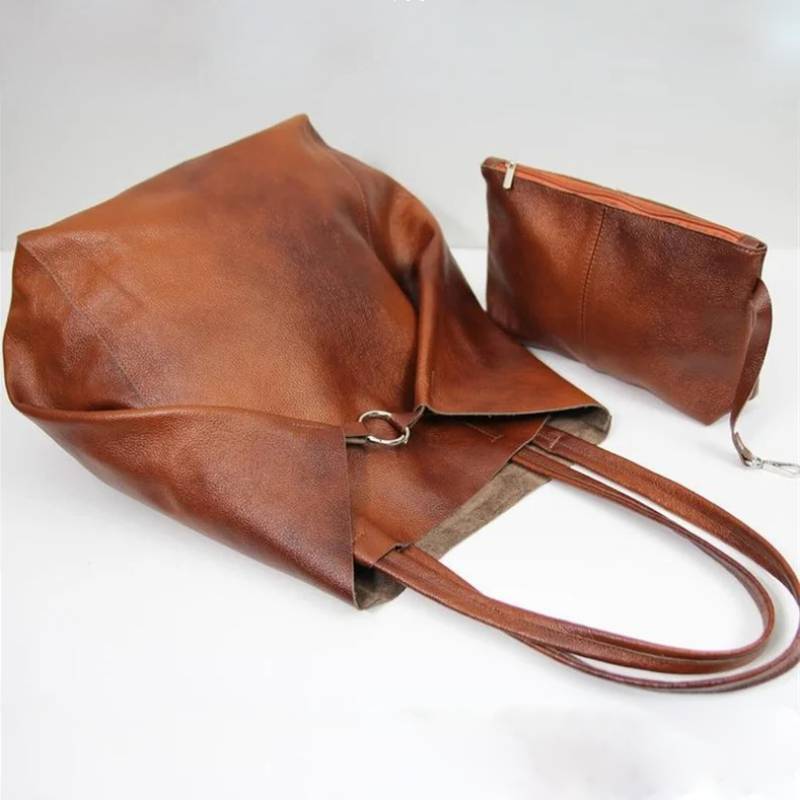 Therese - Bolso tote de piel con diseño retro radiante