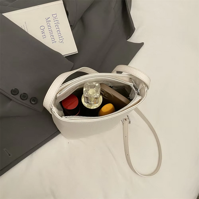 Helen - Elegante bolso de cuero tipo cubo estilo regio