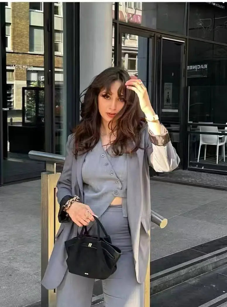 Agnes - Bolso clásico vintage de piel de ante