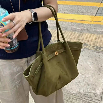 Agnes - Bolso clásico vintage de piel de ante