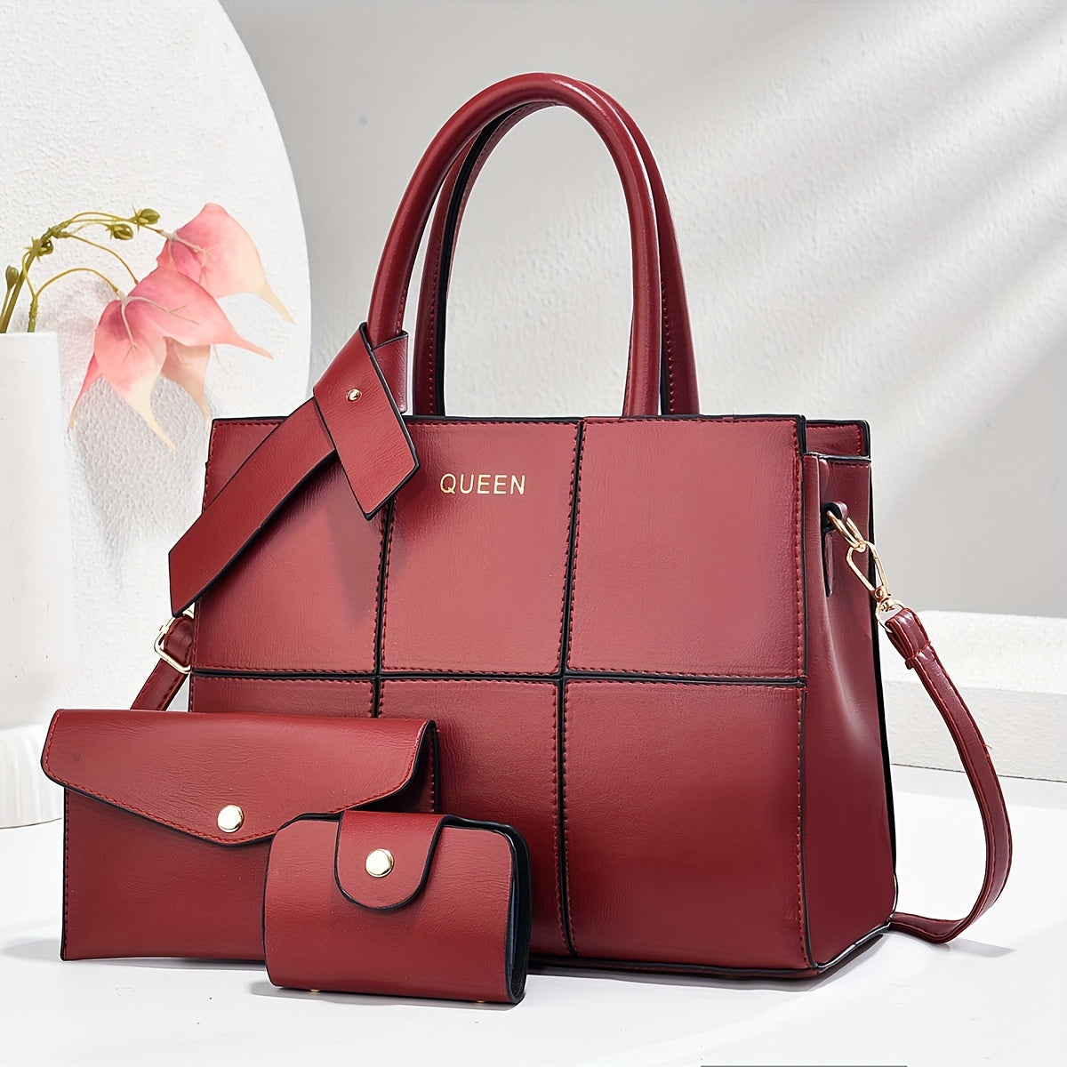 Riley - Conjunto de 3 bolsos de cuero elegantes